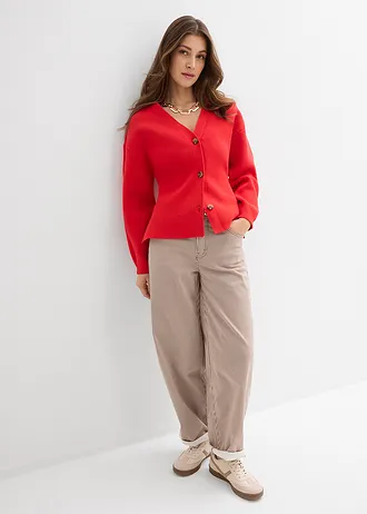 Gebreid vest, Kleur: aardbeirood