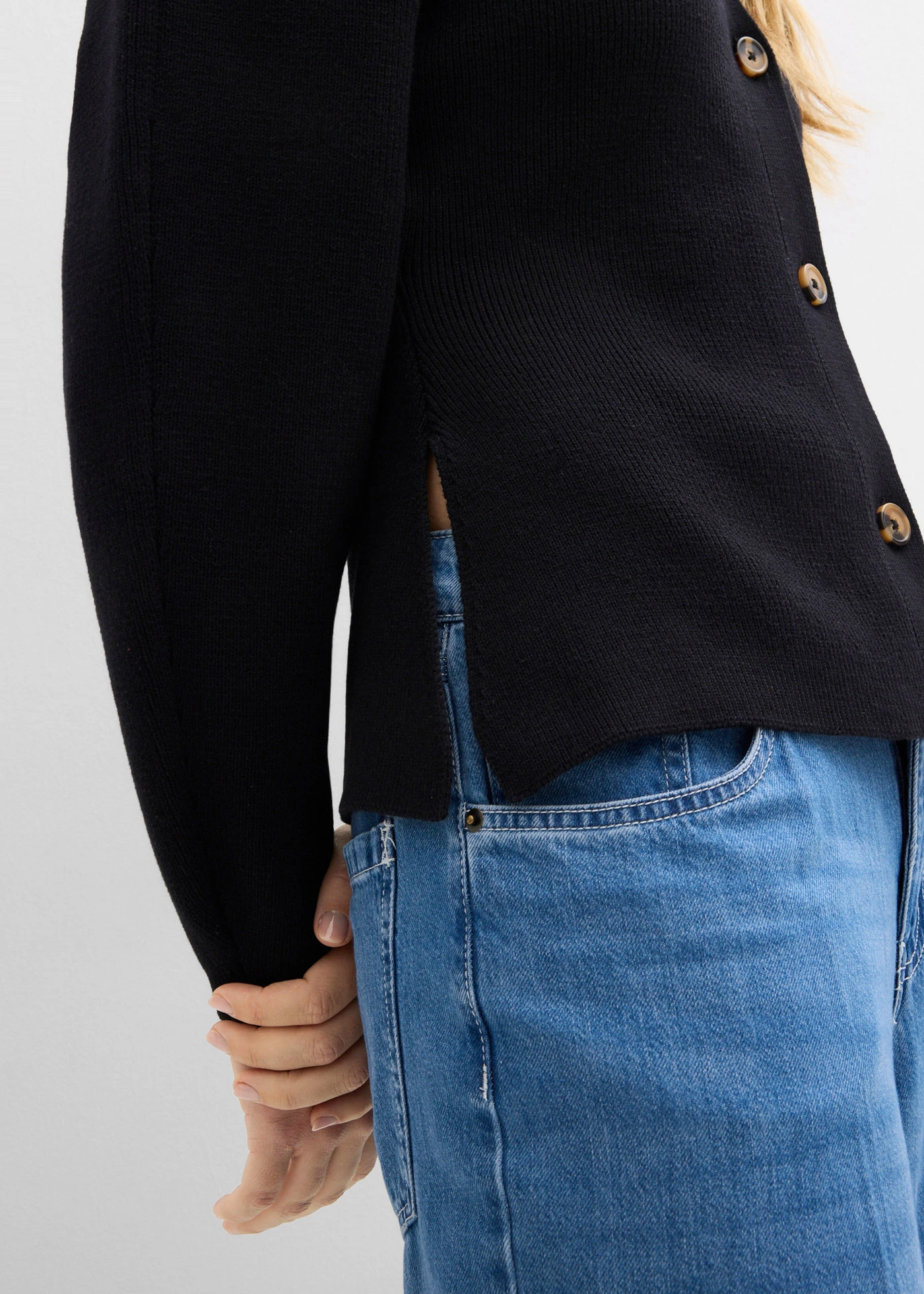 Gebreid vest • zwart • bonprix online shop