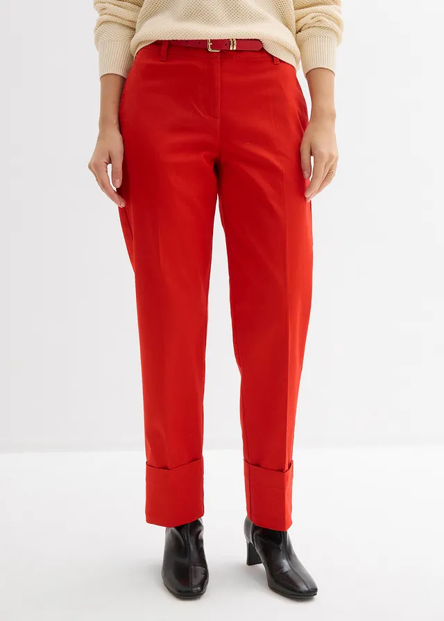 Chino met katoen • aardbeirood • product-page.page-title-suffix