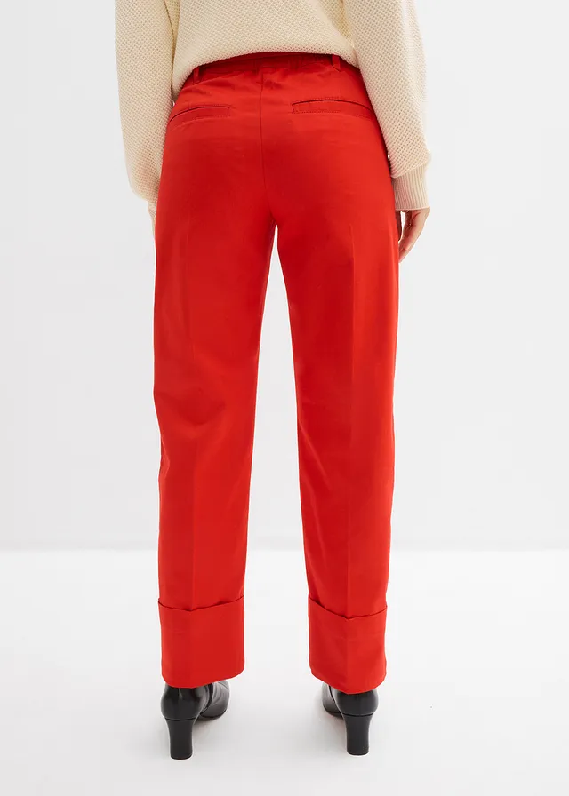 Chino met katoen • aardbeirood • product-page.page-title-suffix