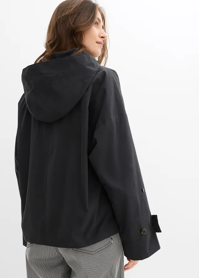 Oversized tussenjas, Kleur: zwart