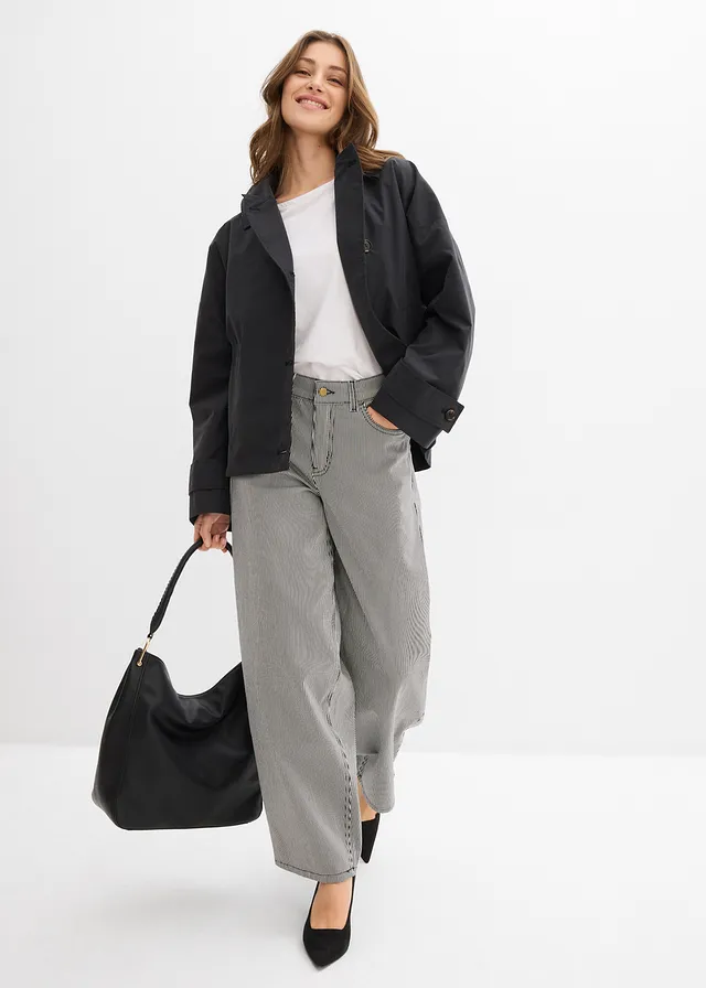 Geacă de primăvară/toamnă oversized negru