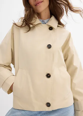 Geacă de primăvară/toamnă oversized • bej nisipiu mat • magazin bonprix