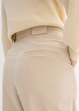 Barrel broek met hoge taille • lichtsand gemêleerd • bonprix online shop