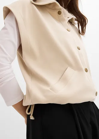 Bodywarmer van comfortabel scuba • lichtsand • bonprix online shop