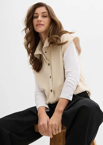 Gilet sans manches en matière néoprène confortable • sable clair • Boutique bonprix