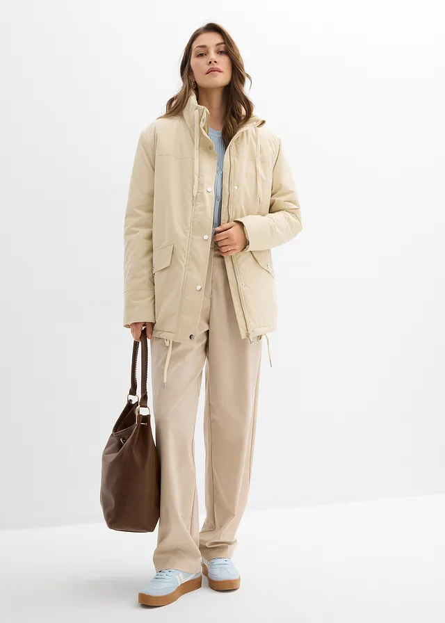 Lichte gewatteerde parka, Kleur: lichtsand