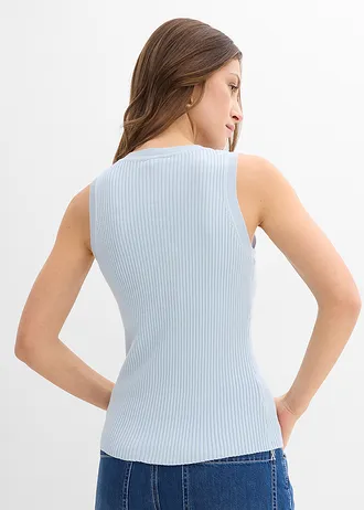 Gebreide top met viscose • poederblauw • bonprix online shop