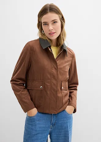 Veste en suédine, Couleur: marron