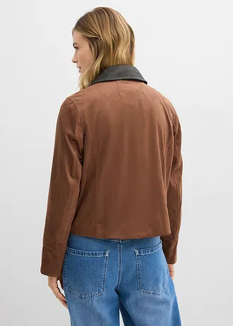 Jas van imitatiesuède, Kleur: kastanjebruin