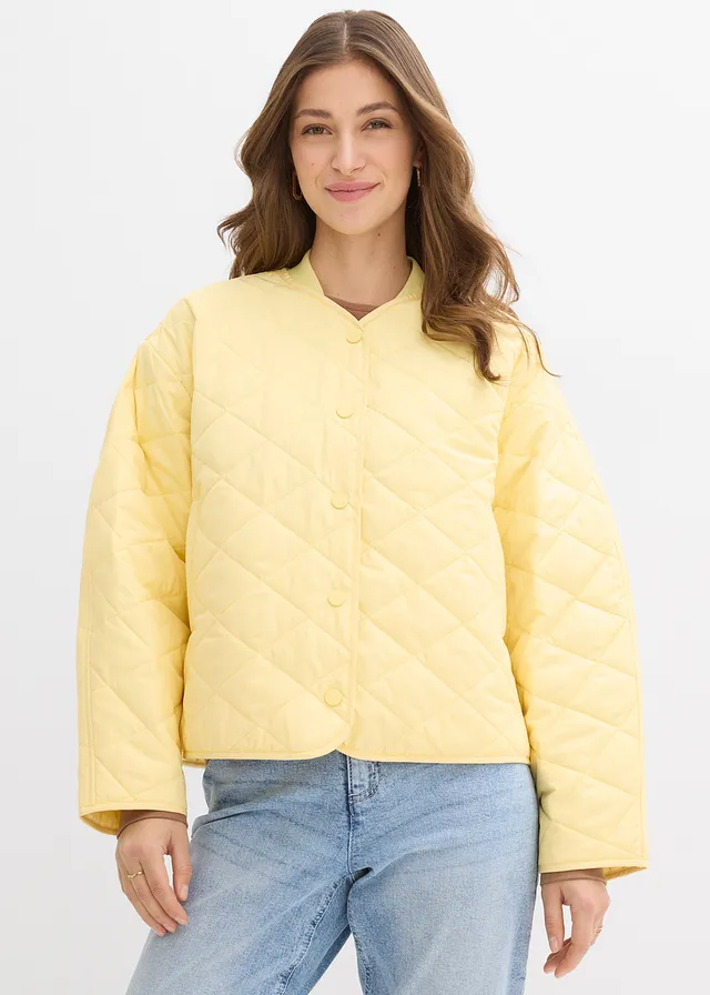 Veste matelassée oversize, Couleur: jaune clair