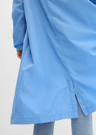 Płaszcz w stylu bomberki z dzianinowym kołnierzykiem • niebieski • sklep bonprix