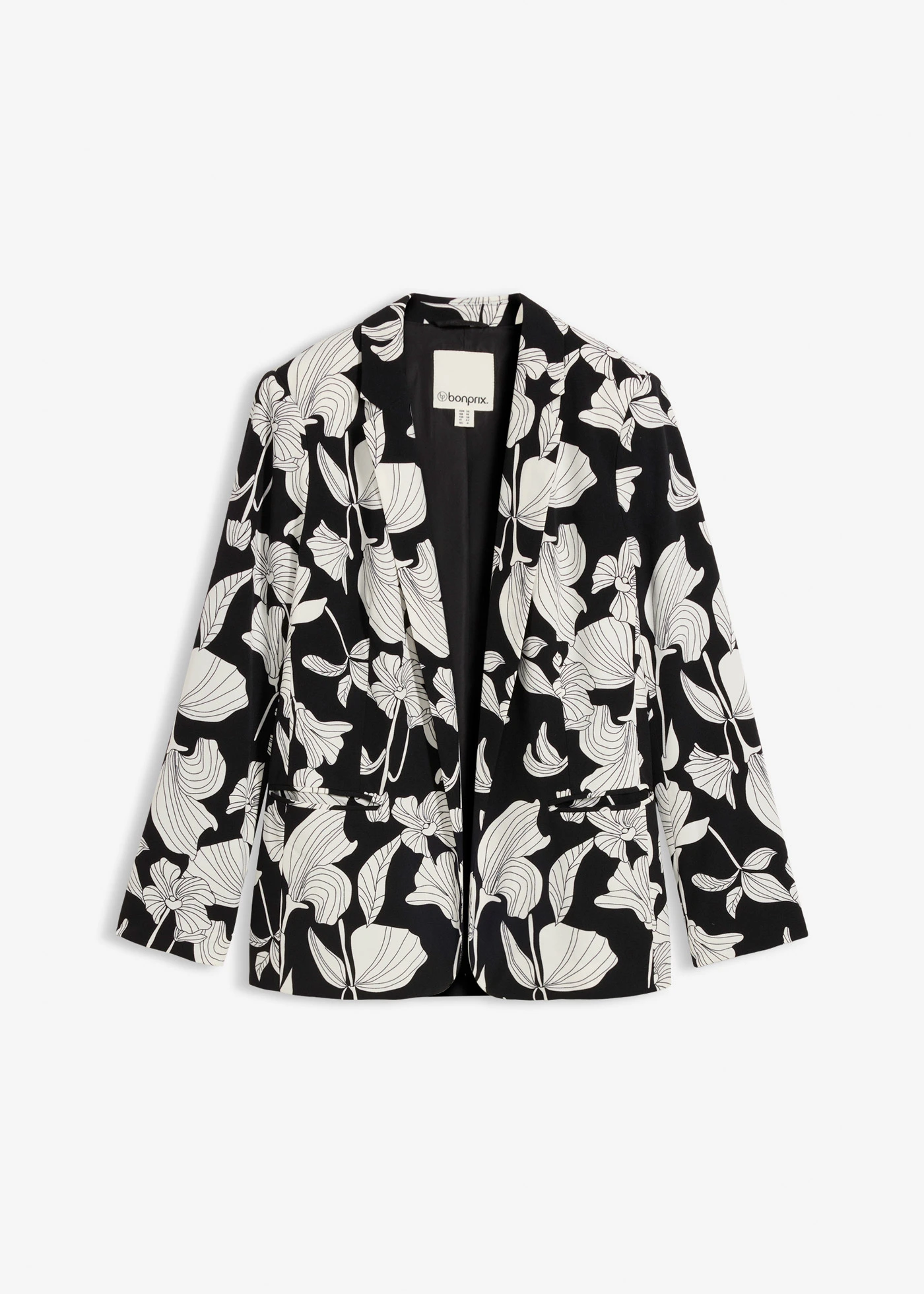 Sacou • negru floral • magazin bonprix