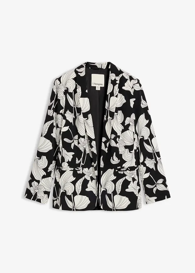 Sacou • negru floral • magazin bonprix