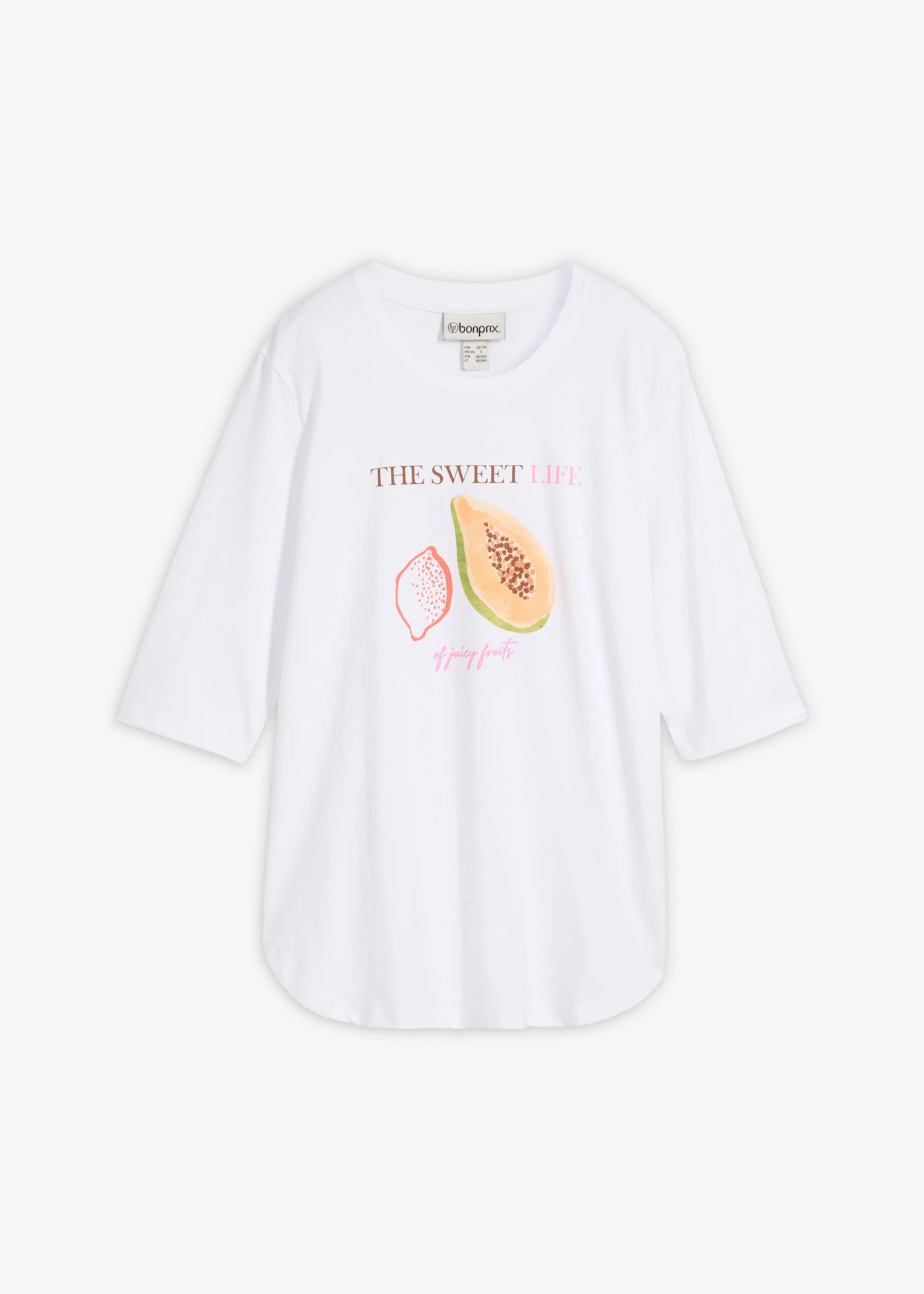 T-shirt z czystej bawełny organicznej • biały z nadrukiem • sklep bonprix