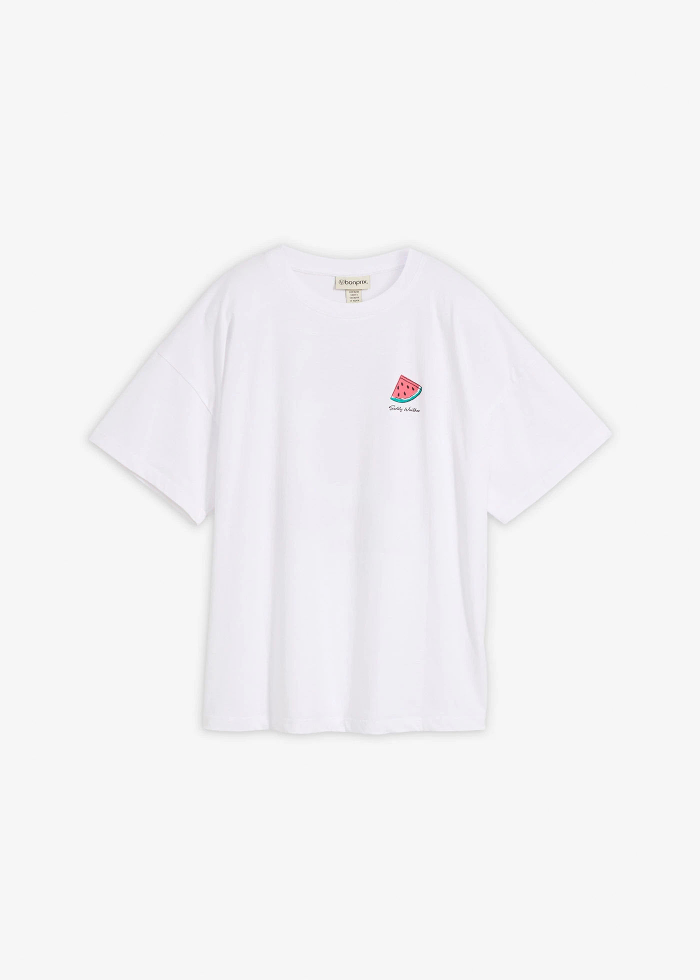 T-shirt oversize 100% coton • blanc imprimé • Boutique bonprix