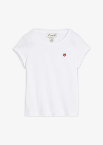 T-shirt z czystej bawełny • biały • sklep bonprix