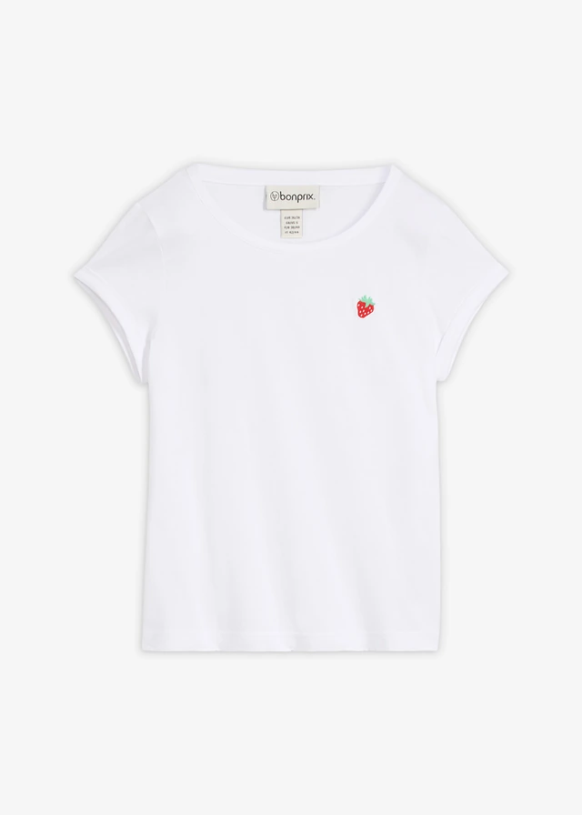 T-shirt z czystej bawełny • biały • sklep bonprix