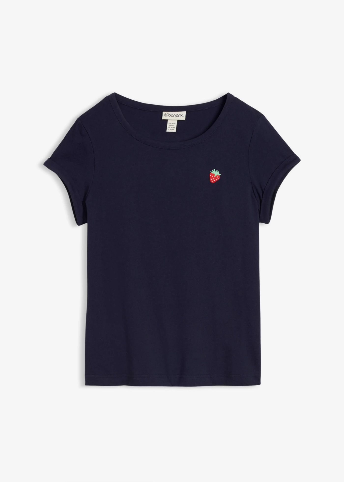 T-shirt z czystej bawełny • granatowy • sklep bonprix