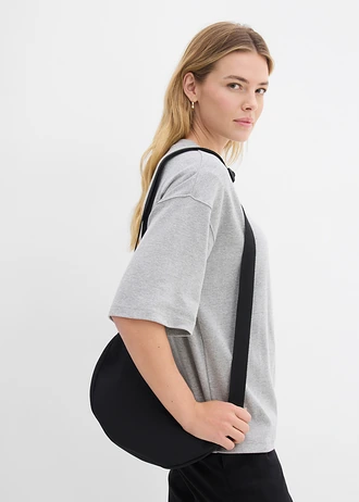 Tricou oversize din bumbac organic 100% greu • gri deschis melanj • magazin bonprix