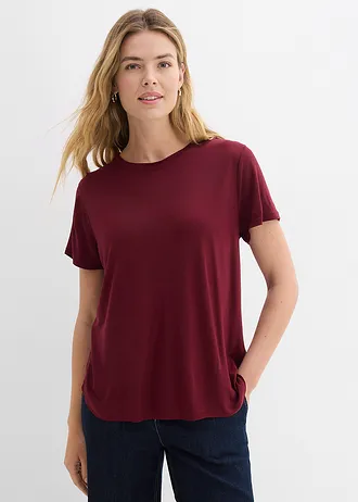 Longshirt van zachte viscose, Kleur: esdoornrood