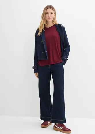 Longshirt van zachte viscose, Kleur: esdoornrood