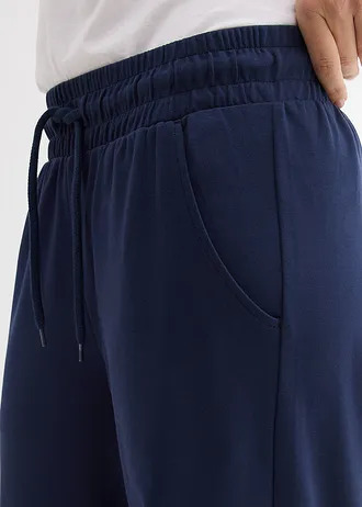 Pantaloni din jerse din material interlock • bleumarin • magazin bonprix