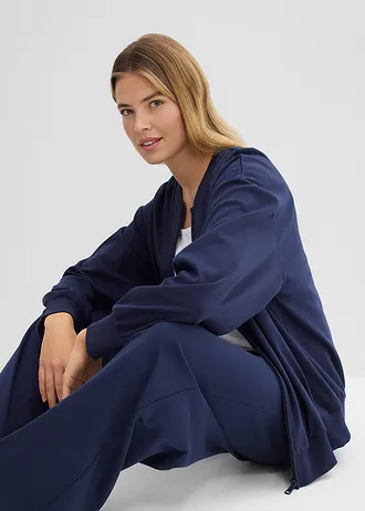 Sweatvest van puur katoen • donkerblauw • bonprix online shop