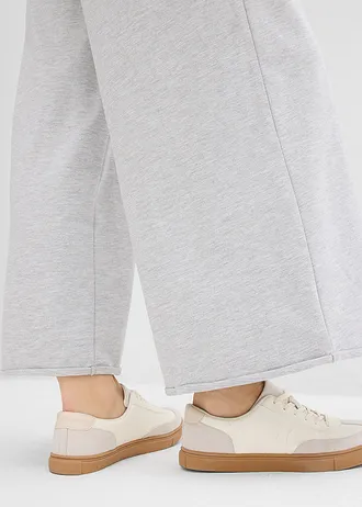 Pantalon en molleton 100% coton • gris clair chiné • Boutique bonprix