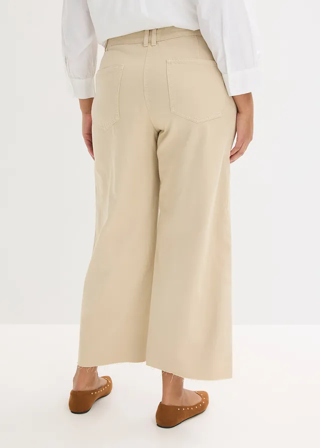 Twill broek van katoen, Kleur: lichtsand