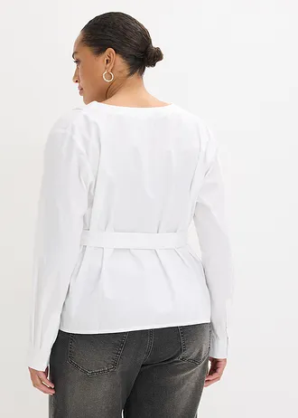 Blouse van puur katoen, Kleur: wit