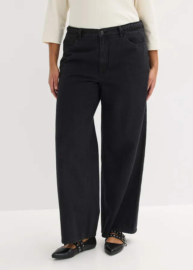 Pantalon en twill 100% coton, Couleur: noir