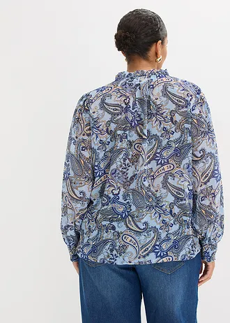 Chiffon blouse, Kleur: lichtblauw paisley