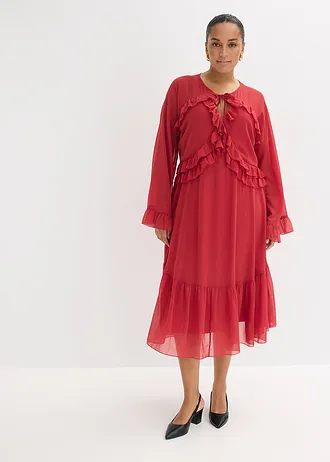 Chiffonjurk, Kleur: kersenrood