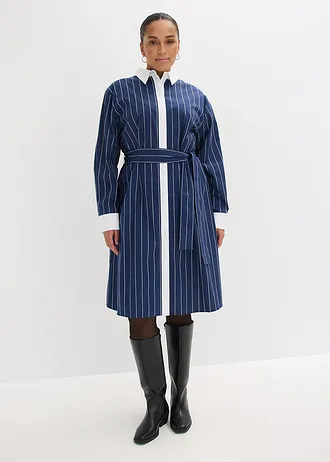 Blousejurk, Kleur: donkerblauw/wit gestreept