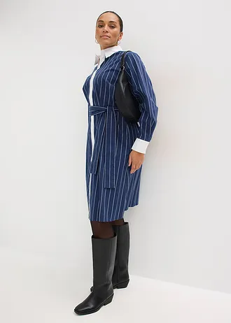 Blousejurk, Kleur: donkerblauw/wit gestreept