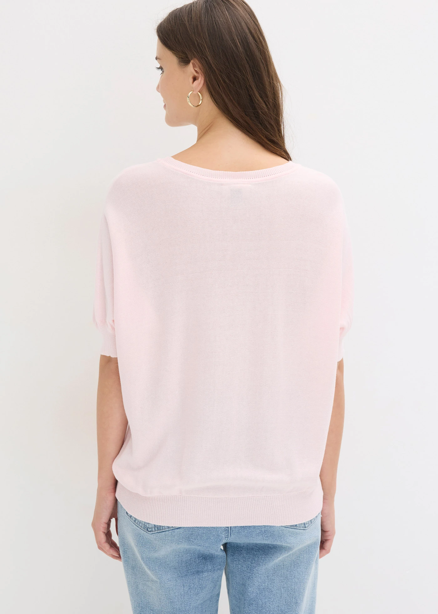 Pull en fine maille de coton mélangé • rose clair • Boutique bonprix
