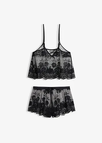 Top en short (2-dlg. set), Kleur: zwart