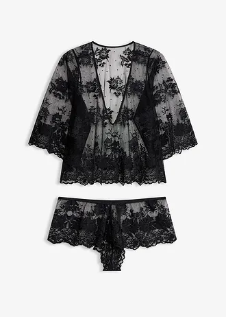 Top en hipster (2-dlg. set), Kleur: zwart