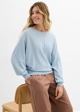 Pulover cu mâneci liliac • albastru pudrat • magazin bonprix