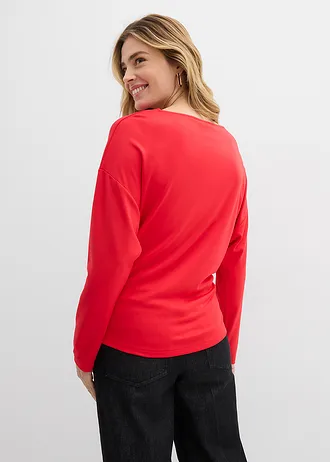 Longsleeve van comfortabel Punto di Roma, Kleur: aardbeirood