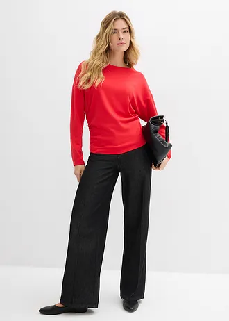 Longsleeve van comfortabel Punto di Roma, Kleur: aardbeirood