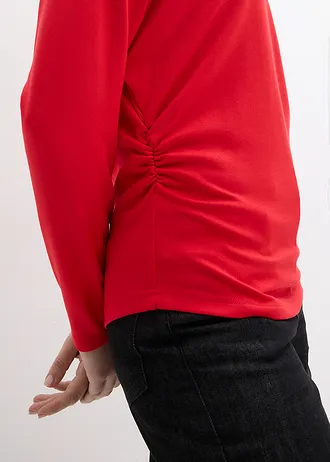 Bluzka z długim rękawem z wygodnej dzianiny punto di roma • truskawkowy • sklep bonprix