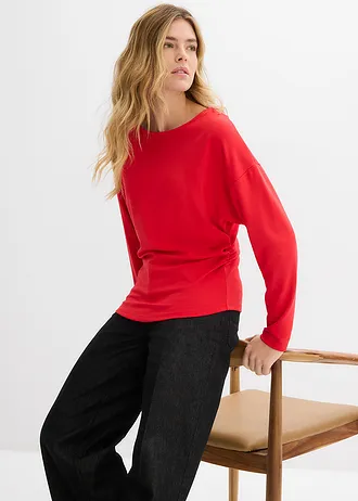 Longsleeve van comfortabel Punto di Roma • aardbeirood • bonprix online shop