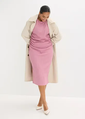 Shirtjurk van gestructureerde crêpe, Kleur: mauve