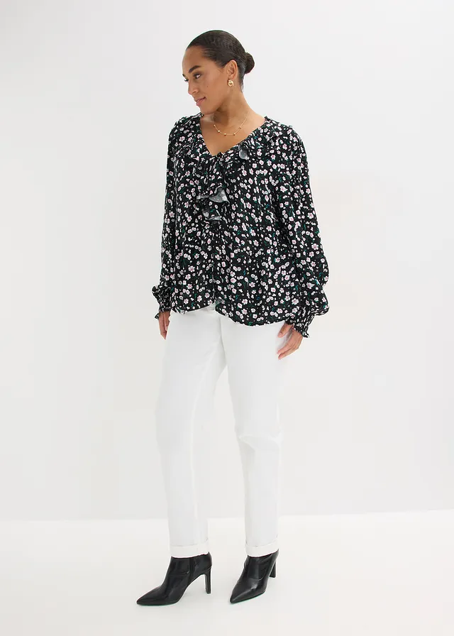 Tunique élégante, Couleur: noir floral