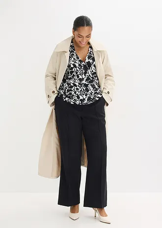 Gedessineerd shirt, Kleur: wit-zwart gebloemd