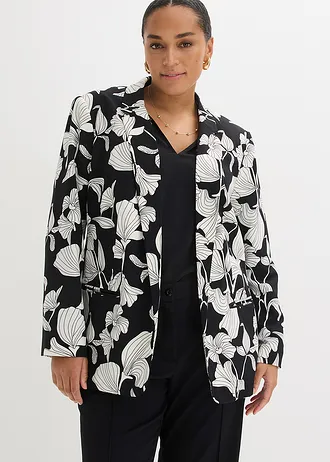 Blazer, Kleur: zwart gebloemd