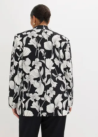 Blazer, Kleur: zwart gebloemd
