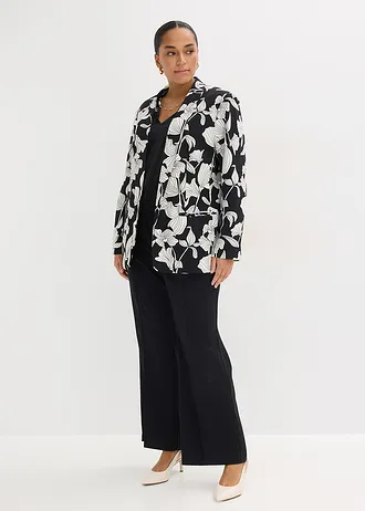 Blazer, Kleur: zwart gebloemd